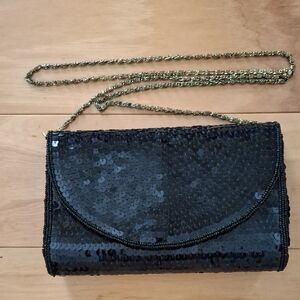 Elegant Black Sequin Clutch By        La Regale Ltd